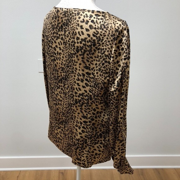 Rebecca Taylor Lynx Silk Blouse Womens 12 Cheetah Long Sleeve Career Teacher - Picture 9 of 16
